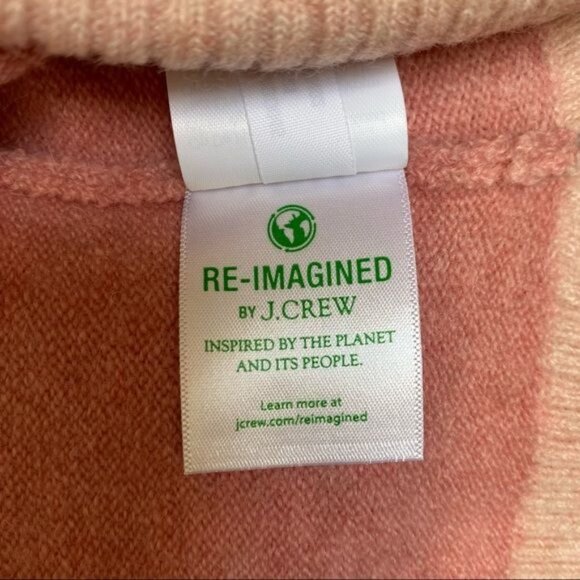 J. Crew Striped Turtleneck Sweater Supersoft Yarn Heather Pale Pink NWT - Picture 8 of 10